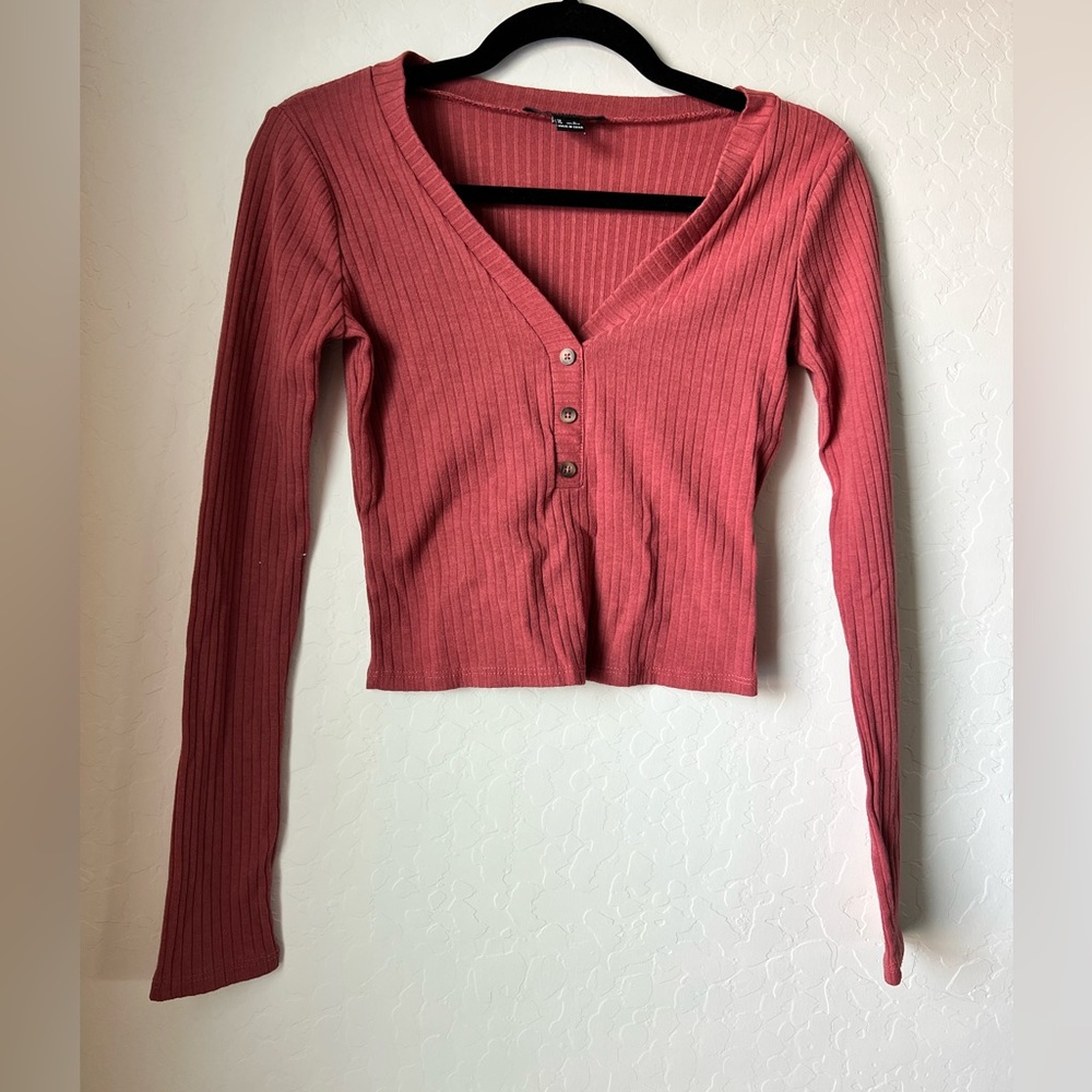 Vintage Rose Cropped Ribbed 90’s Women’s Top